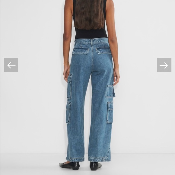 Demin Forum 90s Millie Hi-Rise Grunge Cargo Utility Medium Wash Relaxed Jeans - Picture 5 of 16